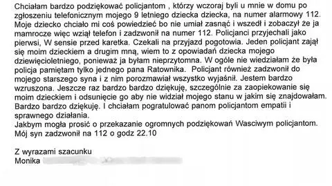 Podziękowania dla policji