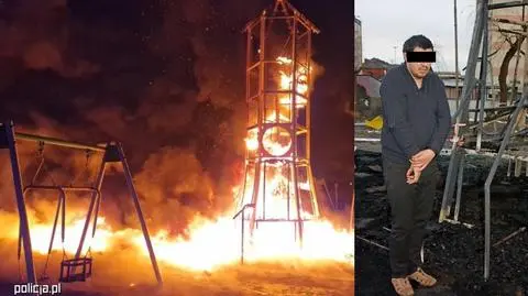 Pożar placu zabaw w Opolu. Do podpalenia przyznał się 38-letni mężczyzna