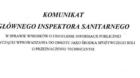 Komunikat Głównego Inspektora Sanitarnego