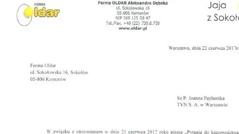  Afera z odświeżaniem jaj.  Lekarz weterynarii wstrzymuje obrót towarem Oldarowi