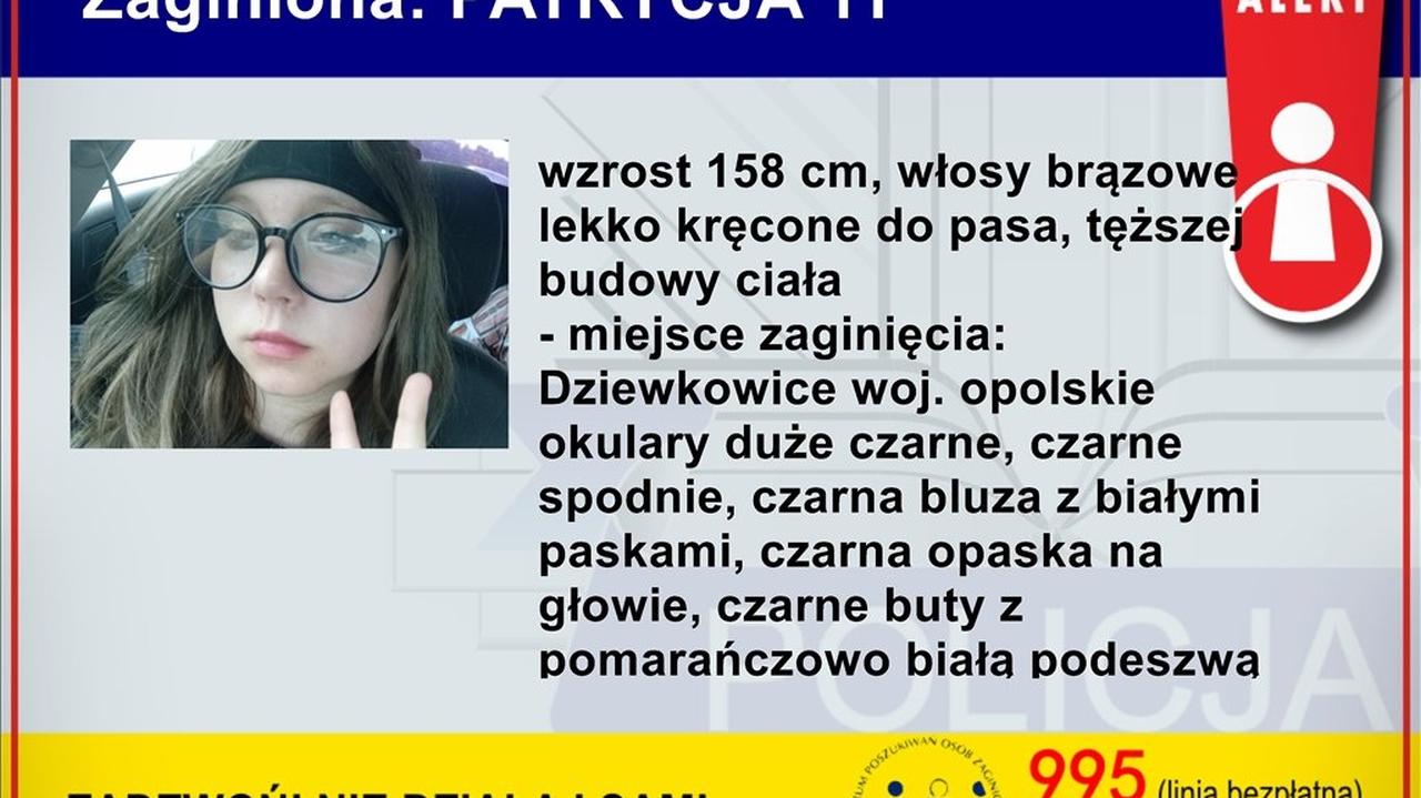Poszukiwania 11-letniej Patrycji. Policja uruchomiła system Child alert
